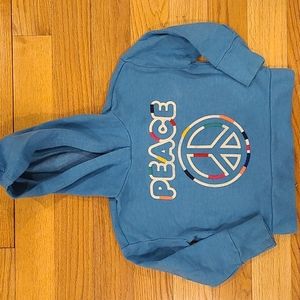 Gymboree Peace Hooded Sweatshirt; size S (size 5-6)